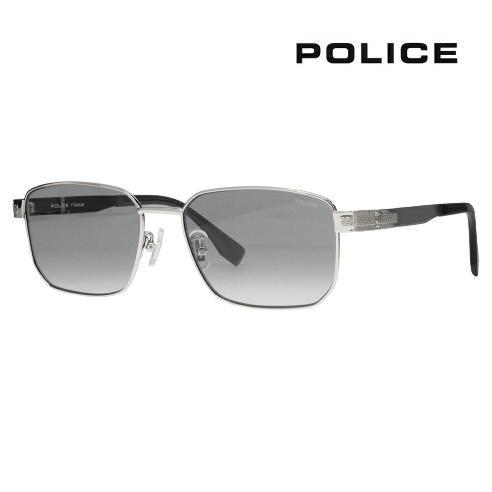 【正規品販売店】ポリス サングラス SPLT66J 0583 57 POLICE スクエア チタン チタニウム メンズ