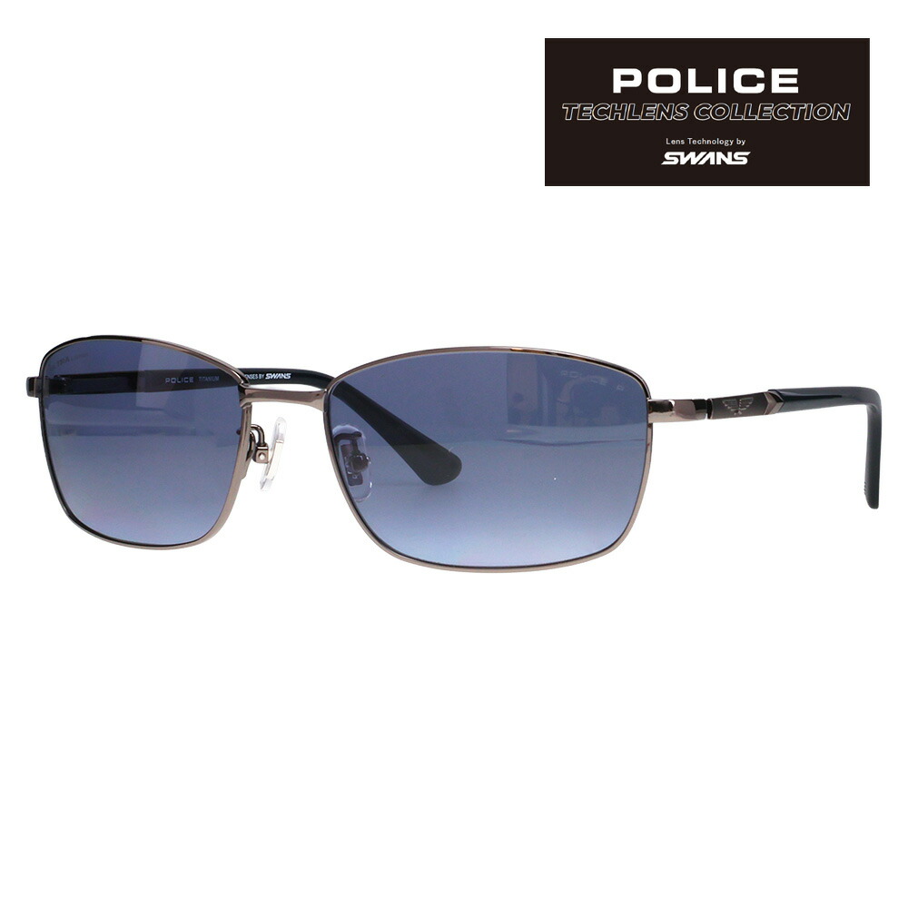 【正規品販売店】ポリス サングラス POLICE×SWANS SPLT75J 568P 58 RIDER Tech Lenses Collection ジャパンモデル スクエア チタン チタニウム メンズ アウトドア 偏光 ULTRAレンズ