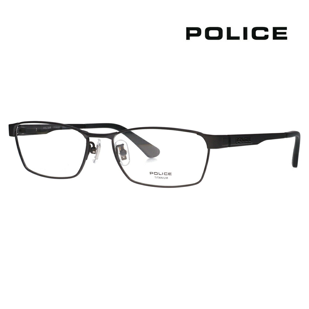 【正規品販売店】度なし1.55レンズ交換+0円 ポリス メガネ フレーム VPLG94J 0613 54 POLICE メンズ スクエア メタル バネ丁番 日本製 国産モデル 伊達眼鏡|What’s up?-ワッツアップ-