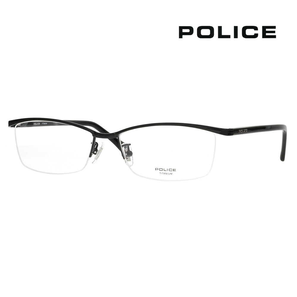 【正規品販売店】度なし1.55レンズ交換+0円 ポリス メガネ サングラス VPLN69J 0530 56 POLICE スクエア メンズ チタン ジャパンモデル 伊達眼鏡|What’s up?-ワッツアップ-