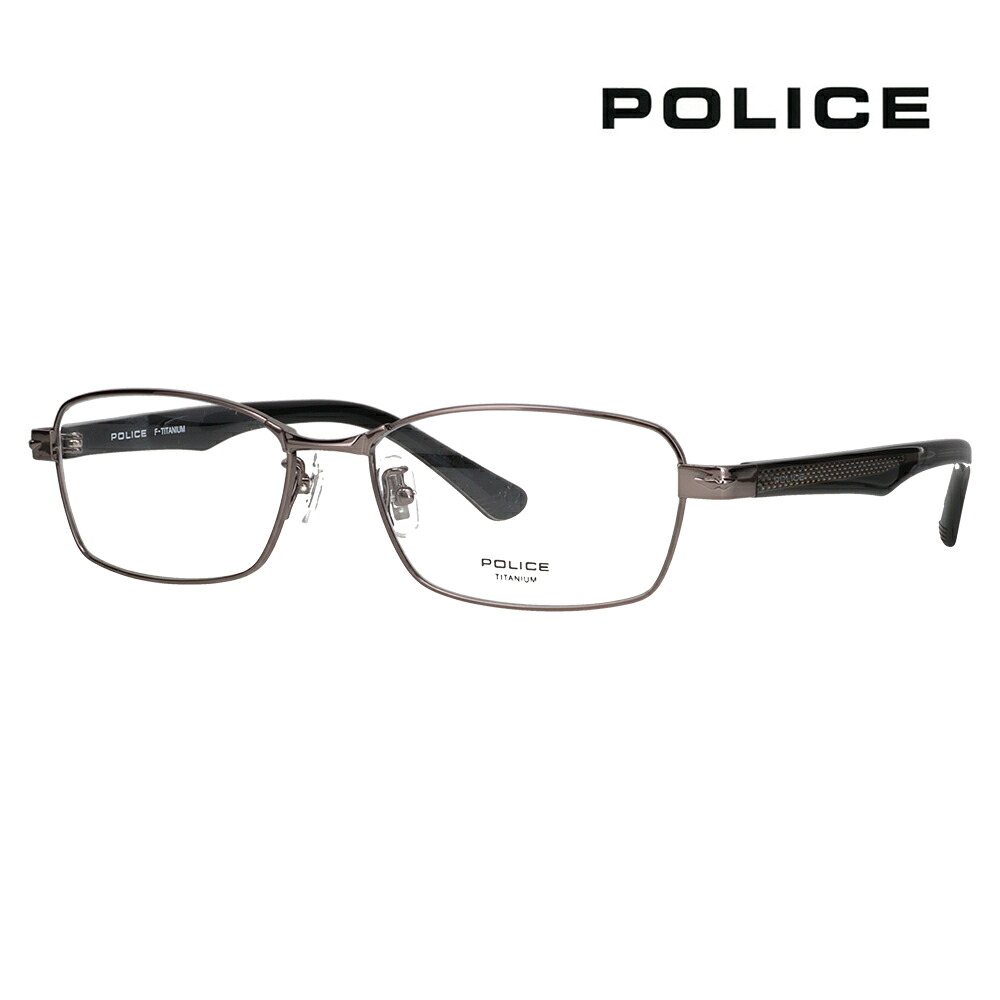 【正規品販売店】度なし1.55レンズ交換+0円 ポリス メガネ VPLN70J 0568 55 POLICE メタル スクエア メンズ チタン ジャパンモデル｜What&rsquo;s up？-ワッツアップ-