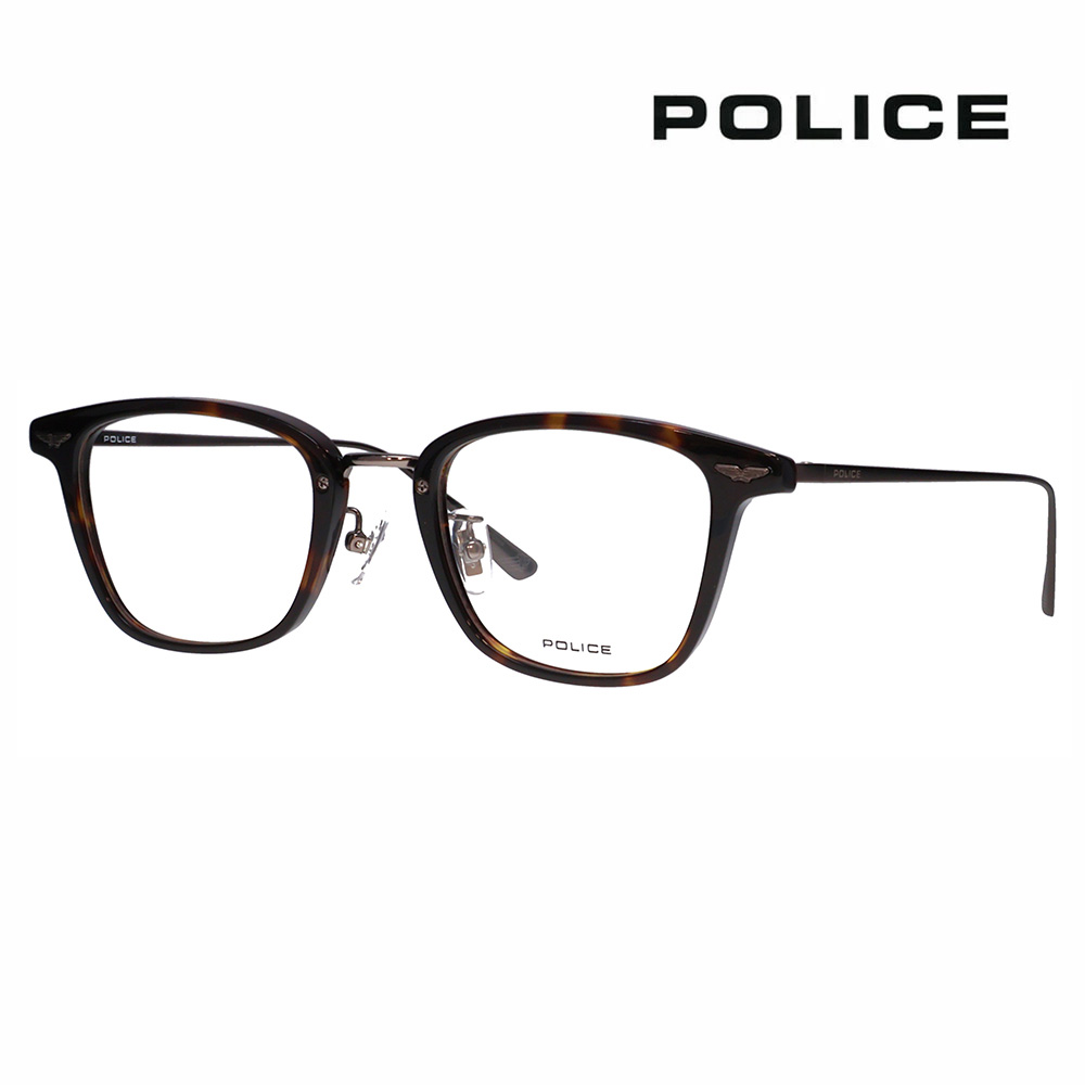 【正規品販売店】度なし1.55レンズ交換+0円 ポリス メガネ フレーム VPLQ54J 0710 49 POLICE メンズ ウェリントン コンビ ジャパンモデル｜What&rsquo;s up？-ワッツアップ- 7,810円