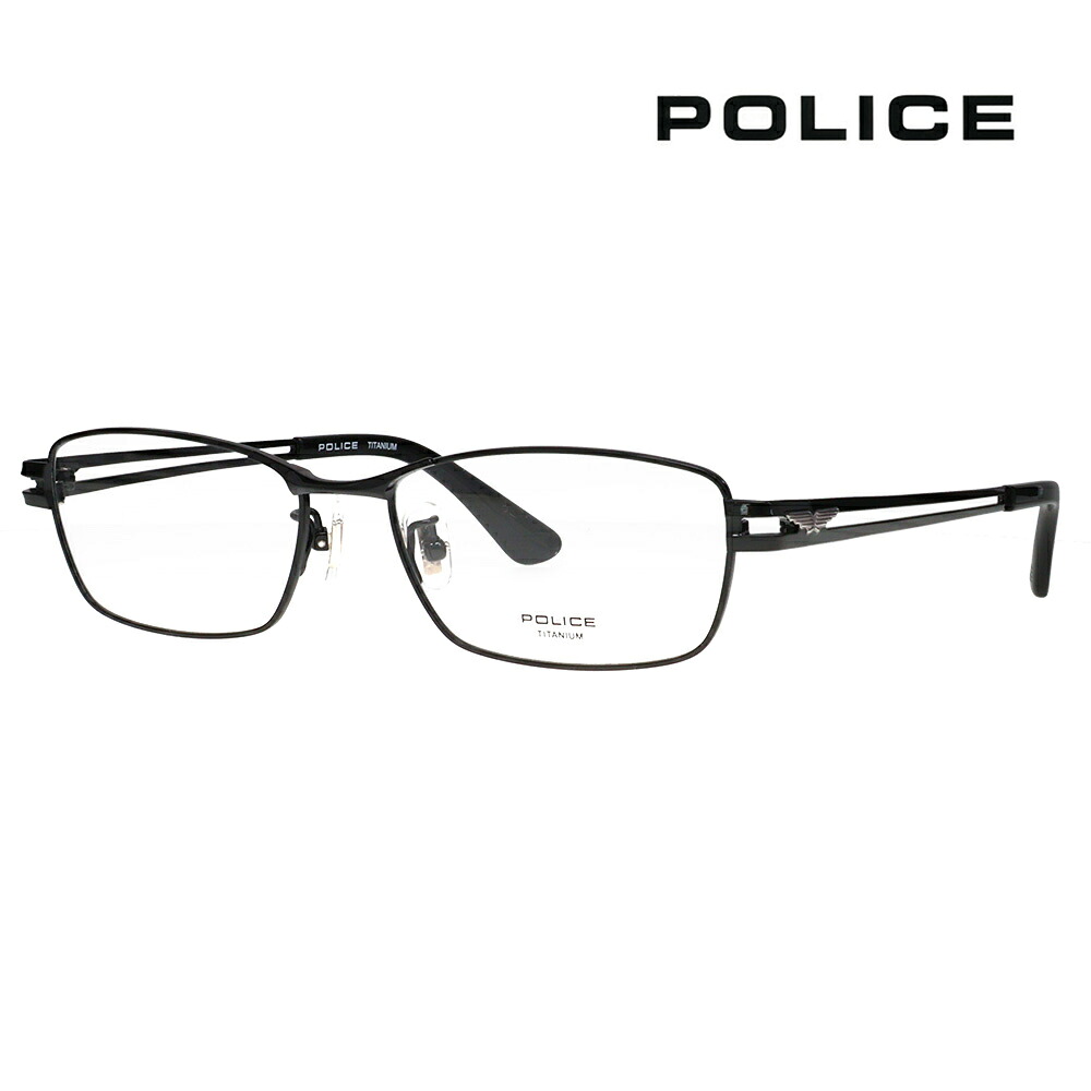 【正規品販売店】度なし1.55レンズ交換+0円 ポリス メガネ フレーム VPLR32J 0530 55 POLICE メンズ スクエア チタン ジャパンモデル|What’s up?-ワッツアップ-