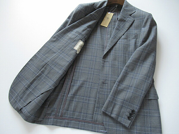 SALE オンワード樫山正規品 メンズ 春夏モデル J.PRESS J.プレス NEW STAGE シルク混ウール ミキシングチェック ジャケット グレー 定価60,500円(税込)