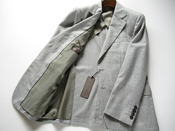 SALE GOTAIRIKU 春夏 メンズ 五大陸×FRATELLI TALLIA DI DELFINO 麻絹混ウールジャケット ライトグレー イタリア製生地 定価88,000円 29,452円