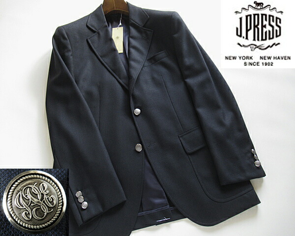 23AW【J.PRESS】PEPPIN MERINO ダブル 紺ブレ 金ボタン j000000007.jpg