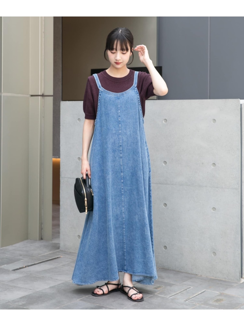 綿麻デニムキャミワンピース URBAN RESEARCH ITEMS アーバンリサーチアイテムズ ワンピース・ドレス ワンピース ブルー【送料無料】[ Fashion]｜ITEMS URBAN RESEARCH