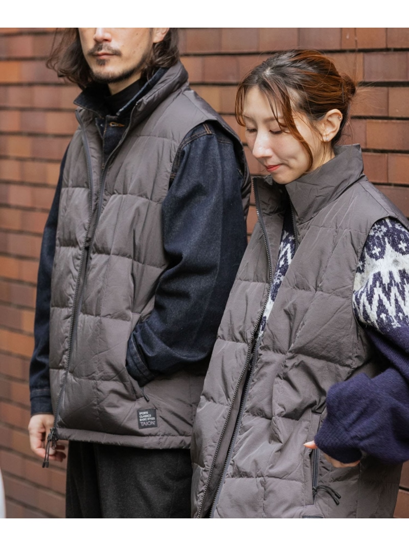 TAION SC Track Down Vest URBAN RESEARCH ITEMS アーバンリサーチアイテムズ ジャケット・アウター ダウンジャケット・ダウンベスト カーキ緑であること 薄墨色 黒いこと【貨物輸送無料】[ Fashion]