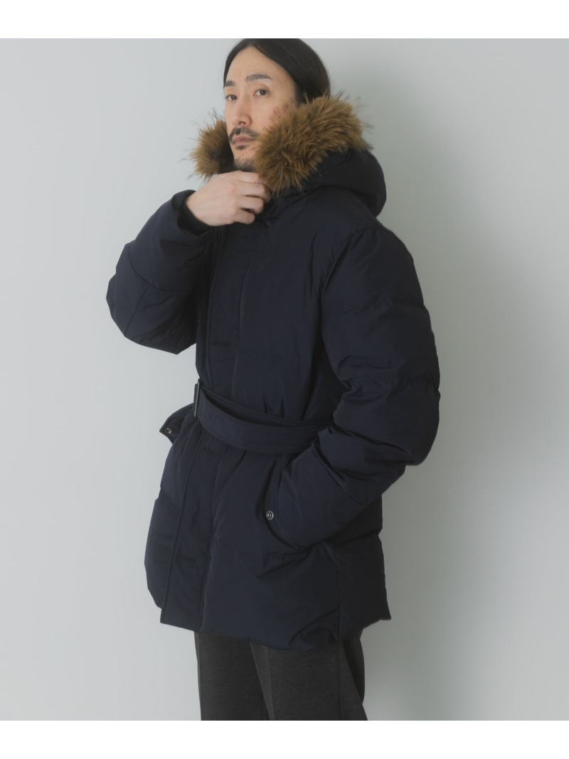 【SALE／63%OFF】770FP 撥水ベルテッドダウンコート URBAN RESEARCH ITEMS アーバンリサーチアイテムズ ジャケット・アウター ダウンジャケット・ダウンベスト ブラック ネイビー【RBA_E】【送料無料】[ Fashion]