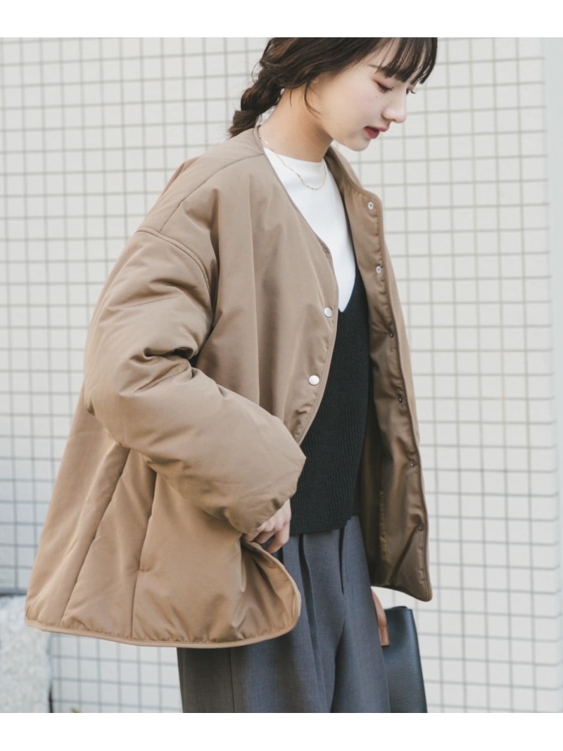【SALE／10%OFF】『撥水』テントシルエット中綿ブルゾン URBAN RESEARCH ITEMS アーバンリサーチアイテムズ ジャケット・アウター ダウンジャケット・ダウンベスト ブラック ブラウン【RBA_E】【送料無料】[ Fashion]