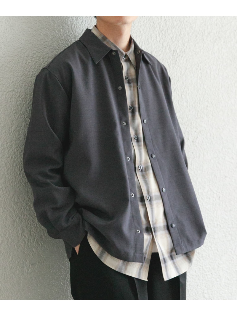 2way ストレッチロングスリーブスナップシャツ URBAN RESEARCH ITEMS アーバンリサーチアイテムズ トップス シャツ・ブラウス ブラック グリーン ベージュ グレー【送料無料】[ Fashion]