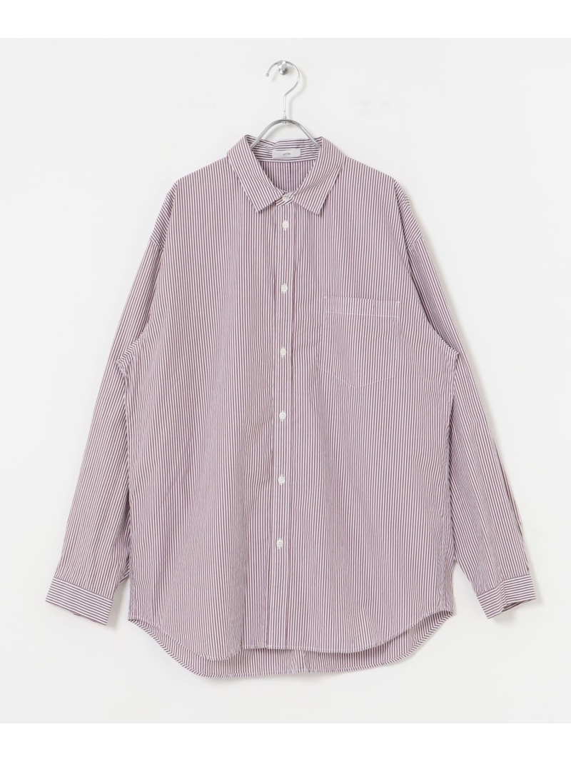 ATON GIZA STRIPE WASHED SHIRTS URBAN RESEARCH アーバンリサーチ トップス シャツ・ブラウス レッド【送料無料】[ Fashion]｜URBAN RESEARCH／アーバンリサーチ