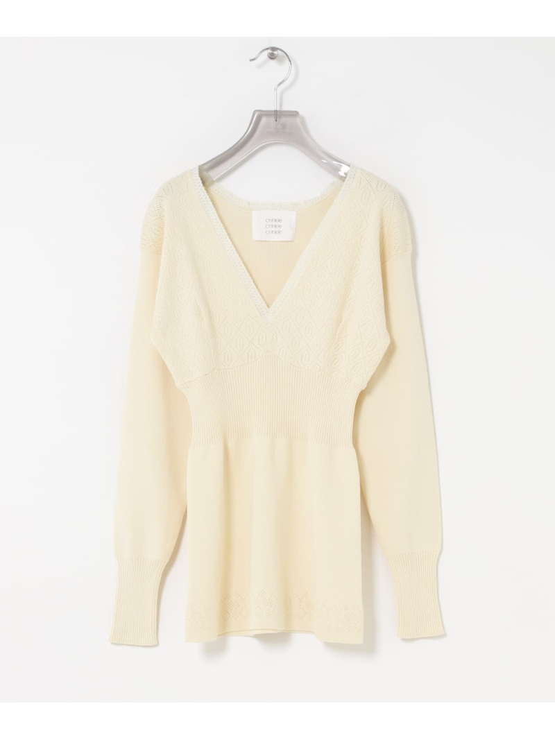 【SALE／30%OFF】crinkle crinkle crinkle GEOMETRIC JACQUARD KNIT URBAN RESEARCH アーバンリサーチ トップス ニット ブラック ホワイト【RBA_E】【送料無料】[ Fashion]｜URBAN RESEARCH／アーバンリサーチ