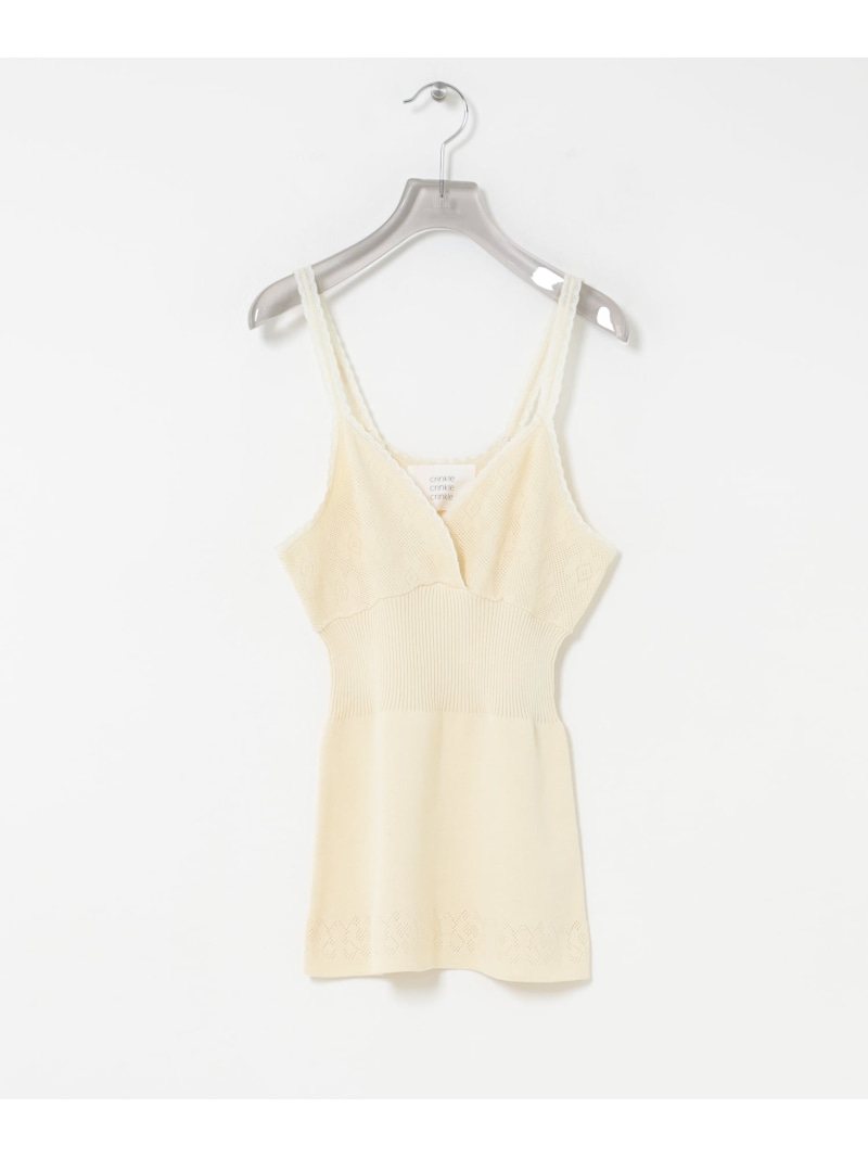 【SALE／30%OFF】crinkle crinkle crinkle FLOWER JACQUARD KNIT CAMI URBAN RESEARCH アーバンリサーチ トップス キャミソール ブラック ホワイト【RBA_E】【送料無料】[ Fashion]｜URBAN RESEARCH／アーバンリサーチ
