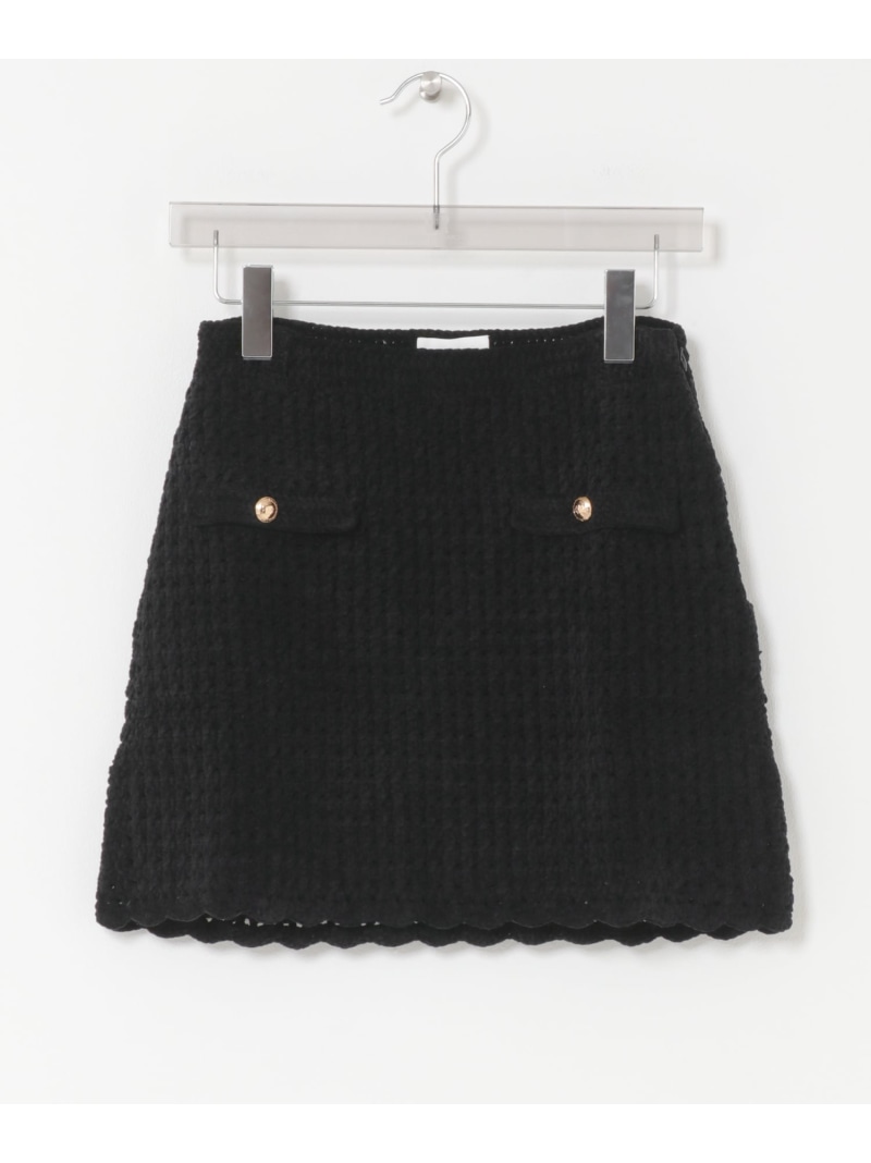 GANNI CHENILLE CROCHET SKIRT URBAN RESEARCH アーバンリサーチ スカート その他のスカート ブラック【送料無料】[ Fashion]