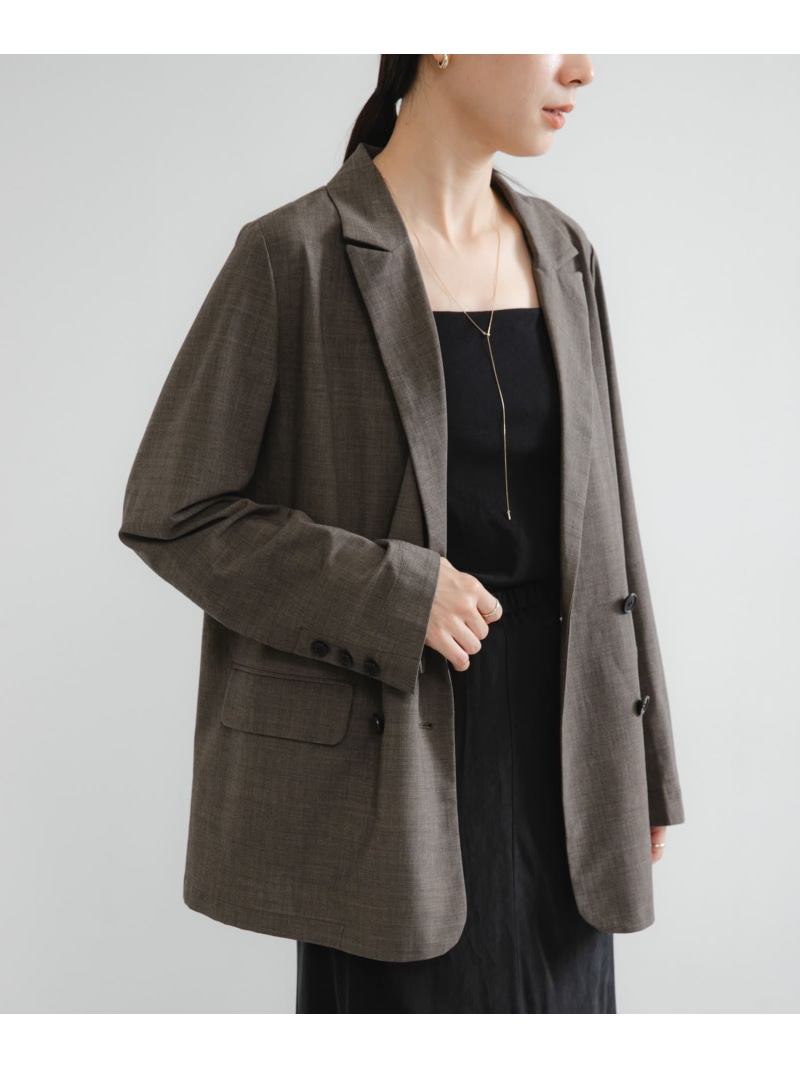 【SALE／50%OFF】羊毛混ダブルブレストジャケット URBAN RESEARCH アーバンリサーチ ジャケット・アウター テーラードジャケット・ブレザー 黒いこと 赤銅色【RBA_E】【貨物輸送無料】[ Fashion]