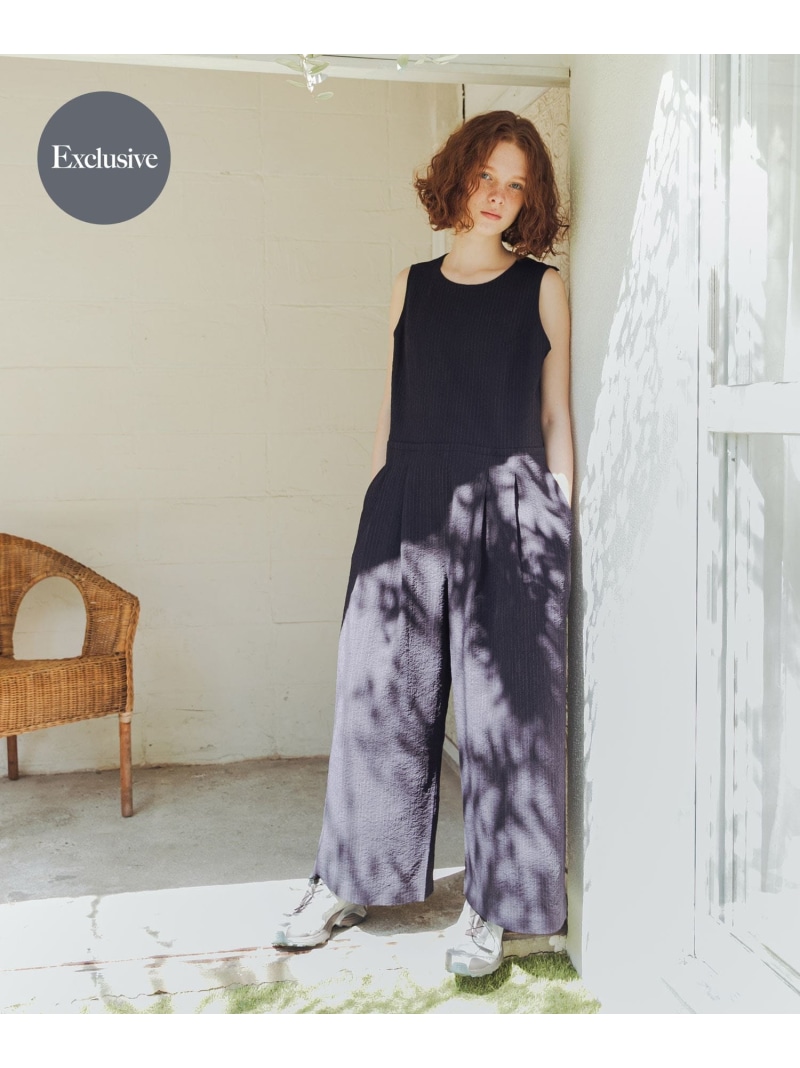 『別注』THOUSAND MILE×URBAN RESEARCH SLEEVELESS ALL IN ONE URBAN RESEARCH アーバンリサーチ オールインワン・オーバーオール オールインワン・つなぎ ブルー ブラック【先行予約】*【送料無料】[ Fashion] 12,705円