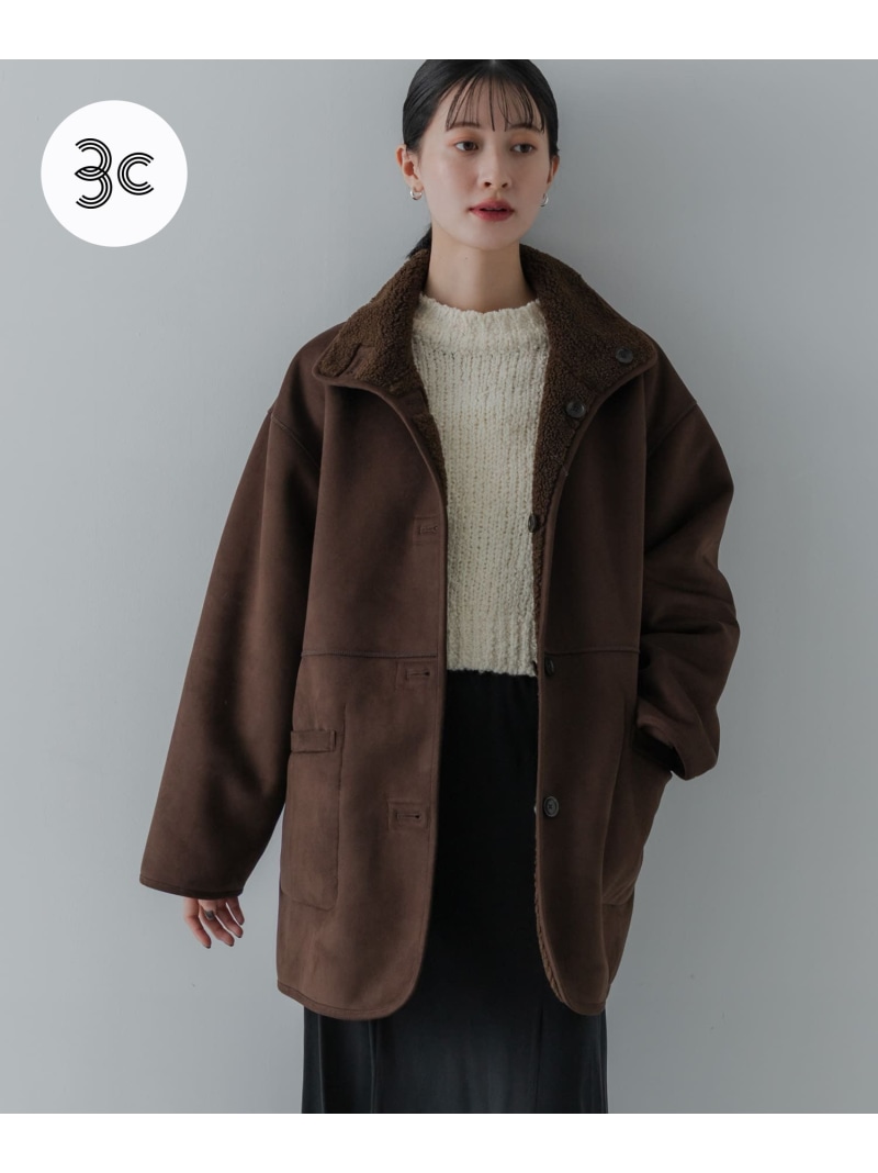 【SALE／60%OFF】ECOPELフェイクムートンリバーシブルコート URBAN RESEARCH アーバンリサーチ ジャケット・アウター ムートンコート ホワイト ブラウン【RBA_E】【送料無料】[ Fashion] 12,540円