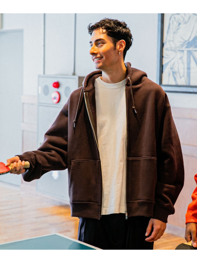 LOGIC ONE SWEAT ZIP PARKA URBAN RESEARCH アーバンリサーチ トップス パーカー・フーディー オレンジ ブラック ブラウン【送料無料】[ Fashion]