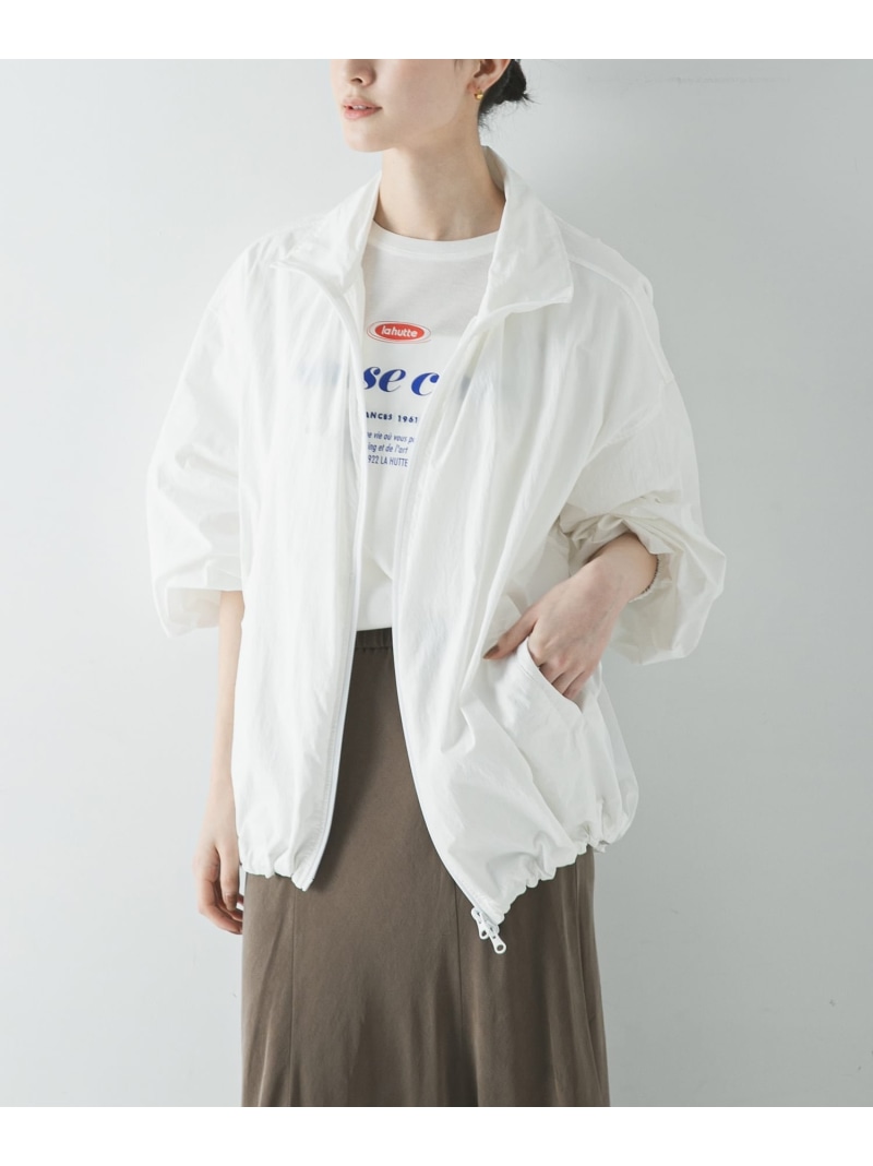 【SALE／20%OFF】撥水ナイロンギャザーブルゾン URBAN RESEARCH アーバンリサーチ ジャケット・アウター ブルゾン・ジャンパー ホワイト グレー【RBA_E】【送料無料】[ Fashion]