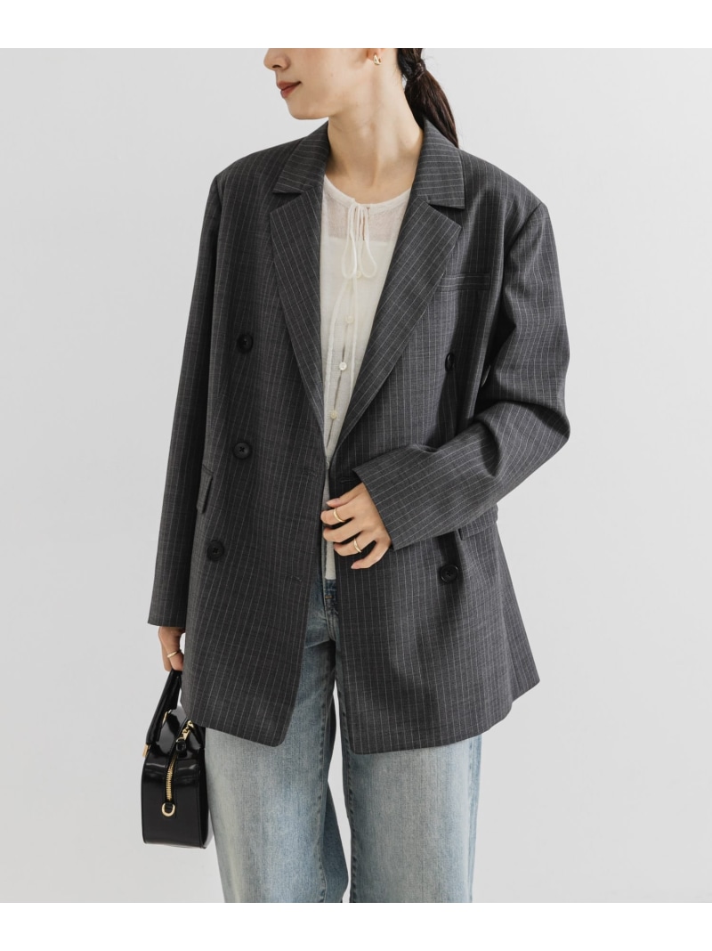 【SALE／60%OFF】ウールブレンドテーラードジャケット URBAN RESEARCH アーバンリサーチ ジャケット・アウター テーラードジャケット・ブレザー グレー ブラック【RBA_E】【送料無料】[ Fashion]