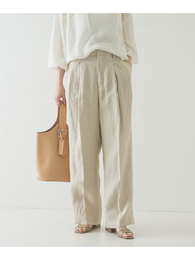 オックスリネンストレートパンツ URBAN RESEARCH アーバンリサーチ パンツ その他のパンツ ピンク ベージュ【送料無料】[ Fashion]