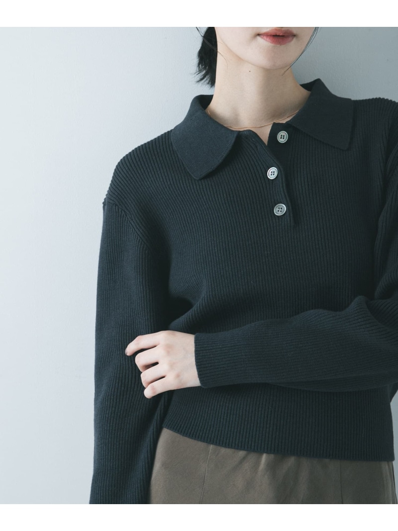 【SALE／30%OFF】コットンシルクポロ衿編み物 URBAN RESEARCH アーバンリサーチ トップス 編み物 米国海軍 さくら色【RBA_E】【貨物輸送無料】[ Fashion]