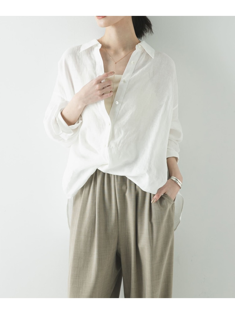 【SALE／20%OFF】リネン2WAYシャツ URBAN RESEARCH アーバンリサーチ トップス シャツ・ブラウス ベージュ ホワイト ピンク ブルー ブラウン【RBA_E】【送料無料】[ Fashion]｜URBAN RESEARCH／アーバンリサーチ