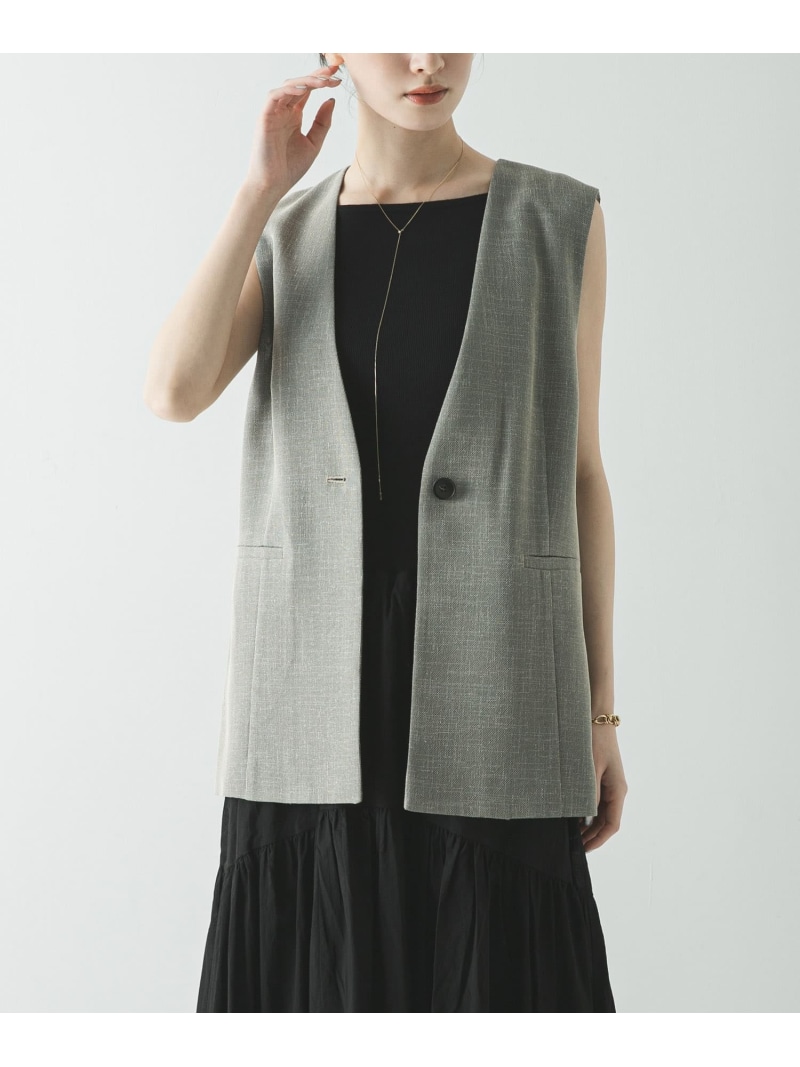 【SALE／20%OFF】シアーメッシュノーカラージレ URBAN RESEARCH アーバンリサーチ ジャケット・アウター ダウンジャケット・ダウンベスト ベージュ ブルー ブラック【RBA_E】【送料無料】[ Fashion]｜URBAN RESEARCH／アーバンリサーチ