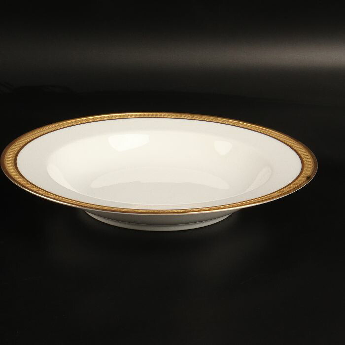 大倉陶園　エンボスクラウン スープ皿22.3cm　25/R-2197