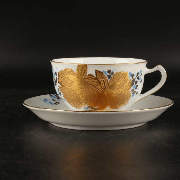 大倉陶園 金蝕ハイビスカスカップ＆ソーサー 24/R-243