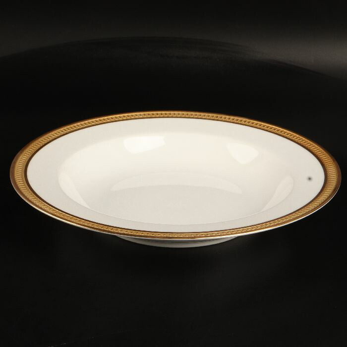 大倉陶園　エンボスクラウン スープ皿22.3cm　25/R-2195