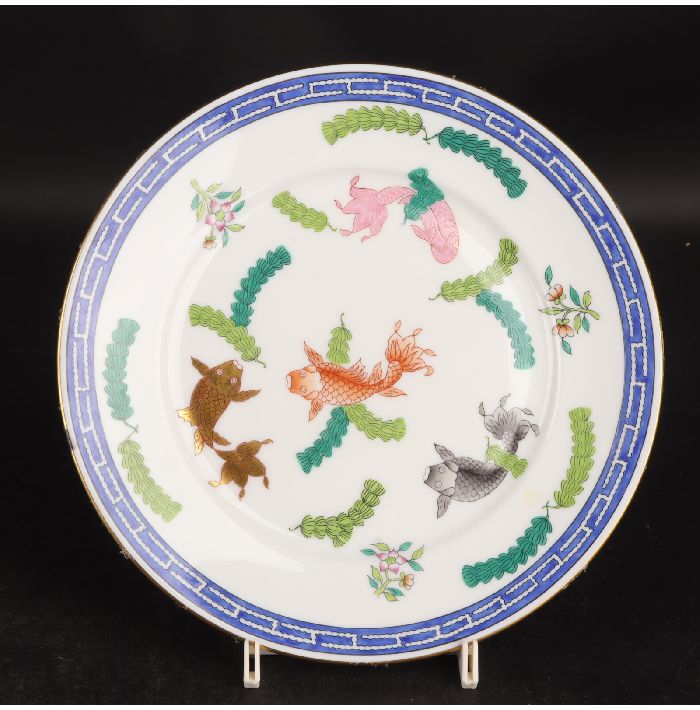 ヘレンド シノワズリ ポワッソン ケーキ皿18.5cm 25/R-1026|uraart