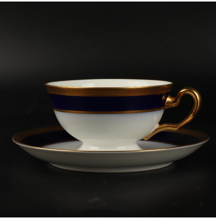 大倉陶園 瑠璃 花瓶 ブルー 瑠璃金蝕鉄線 29cm花器