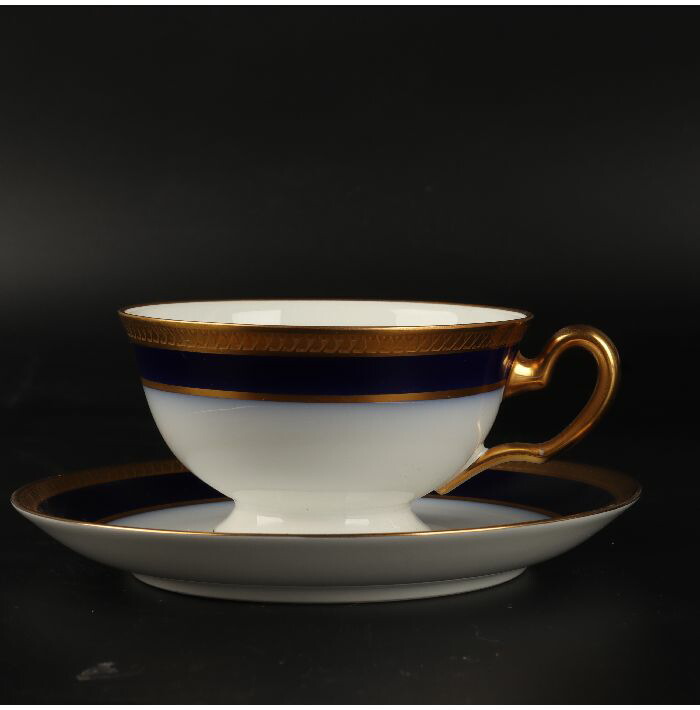 大倉陶園 ブルーローズ 金彩カップ＆ソーサー 2客セット OKURA 大倉陶園 ブルーローズ カップ ソーサー 2客 セット