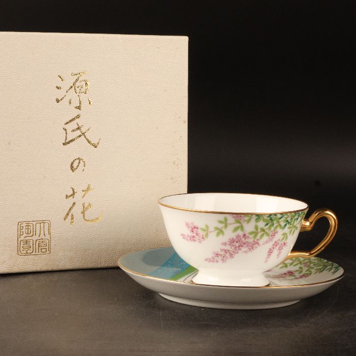 大倉陶園　源氏の花『萩』カップ＆ソーサー　☆/R-1697