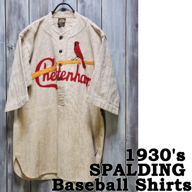 【ajito】1930's SPALDING BB Shirts　ビンテージ スポルディング　ベースボールシャツ Happyend ハッピーエンド ヴィンテージ バイク オールド アメリカン