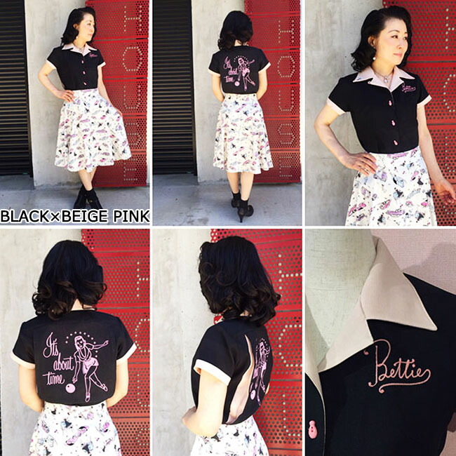 Savoy Clothing It S About Ladies Bowling Shirts 刺繍 ボーリングシャツ サヴォイクロージング シャツ ブラウス バックプリント レディース ロカビリー ファッション ロック 衣装 ライブ サボイクロージング 原宿 レトロ 半袖 ピンナップガール 50 S 半額