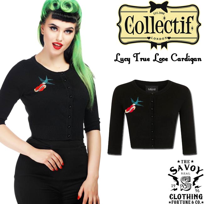 送料無料 楽天市場 Savoy Clothing Collectif Lucy True Love Cardigan コレクティフ スワロー ハート 刺繍 ルーシー トゥルー ラブ ニット カーディガンサヴォイクロージング ブラック ロカビリー ファッション レディース ビンテージ レトロ 50 S サボイ