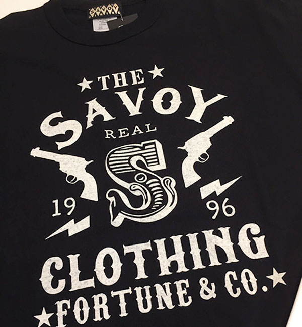 957円 Ginger掲載商品 Savoy Clothing Savoy th Logo Binder Neckc Tee 周年 限定記念 アイテム ピストル ロゴ Tシャツ 半袖 ロカビリー ファッション メンズ ホワイト ブラック 黒 ロック 原宿 ヴィンテージ ビンテージ アメリカン 50 S 50年代 オールディーズ