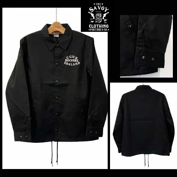 SAVOY CLOTHING C.CITY Embroidery T/C Coach Jacket サヴォイクロージング ナイロン コーチジャケット アウター ロカビリー ファッション サボイクロージング ブラック SVY-JK145｜UraHara Style店