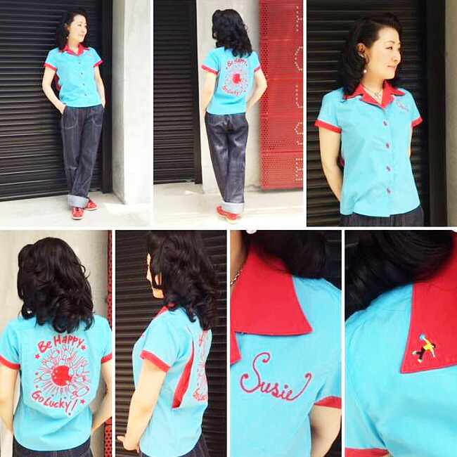 Sale 100 Off Savoy Clothing Susie Ladies Bowling Shirts 刺繍 ボーリングシャツ サヴォイクロージング シャツ ブラウス バックプリント レディース ロカビリー ファッション ロック 衣装 ライブ サボイクロージング 原宿 レトロ 半袖 ピンナップガール 50 S Www