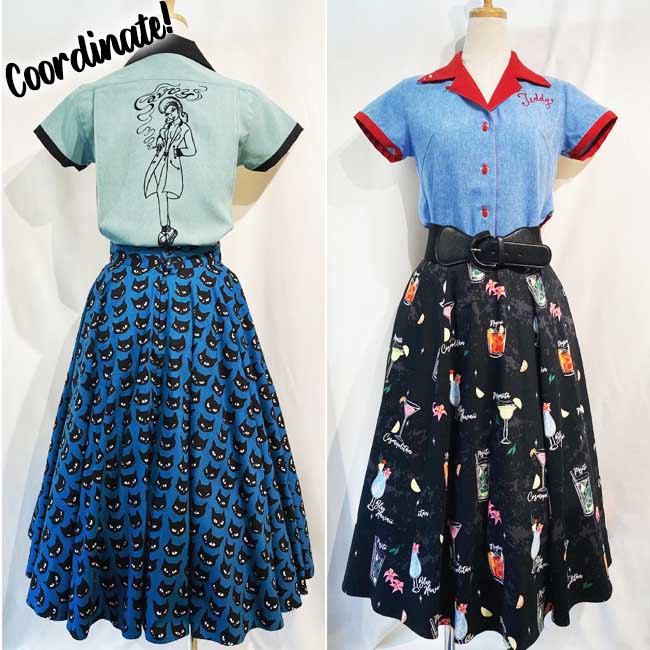 贈り物 Savoy Clothing Teddy Girl Ladies Bowling Shirts テディ ガール 刺繍 ボーリングシャツ サヴォイクロージング シャツ ブラウス バックプリント オープンシャツ レディース ロカビリー ファッション 衣装 サボイクロージング 原宿 半袖 ピンナップガール 50 S