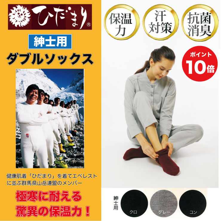 楽天市場】【ポイント5倍】ひだまりダブルソックス 3色組【婦人用