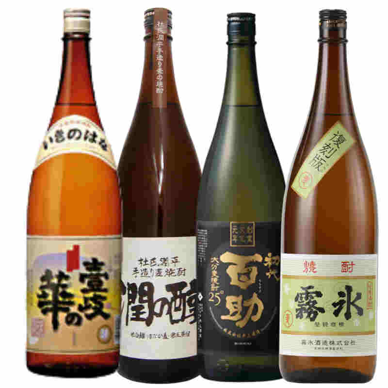 晩酌麦焼酎4本セットのみくらべ1800ML/4本焼酎セット　霧氷麦 壱岐の華 潤の醇 初代百助｜名入ラベル彫刻老舗 うらかわ酒店