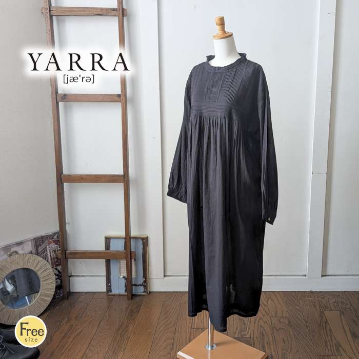 楽天市場】YARRA ヤラ ピンタックフリルスタンドカラーワンピース 上品