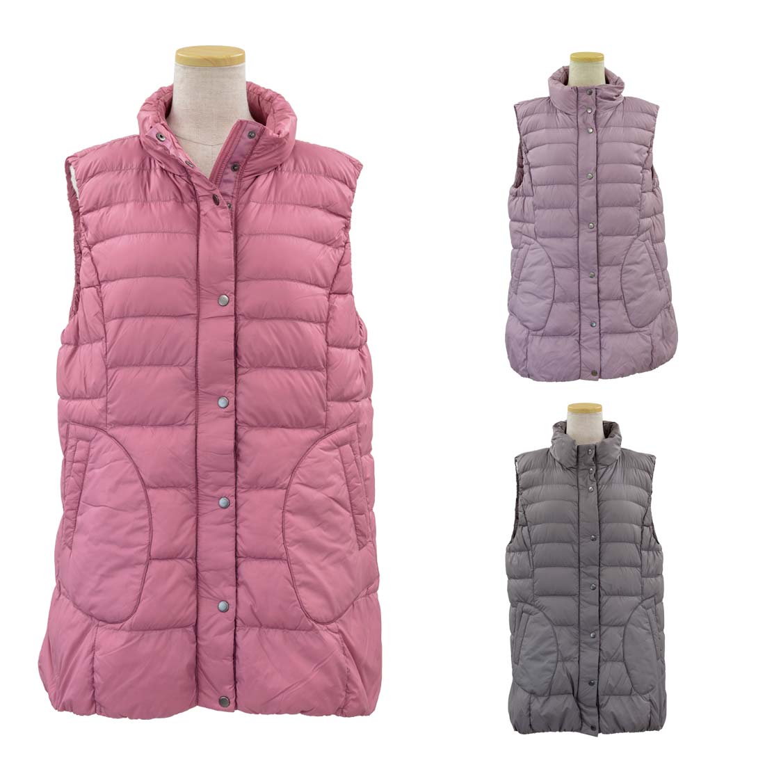 新品】archivio ピンク ダウンベスト ベルト付き レディース 新品