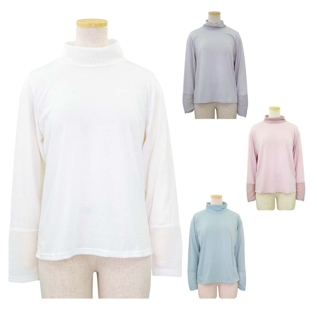 Tャツ カットソー レディース クルーネック 丸首 長袖 スヌーピー ぷちハイネックTシャツ 3色組  婦人服 ミセス シニア 女性 50代 60代 70代 80代　fri　p23874 レディース ロンT 3枚組（スヌーピーぷちハイネックロングT