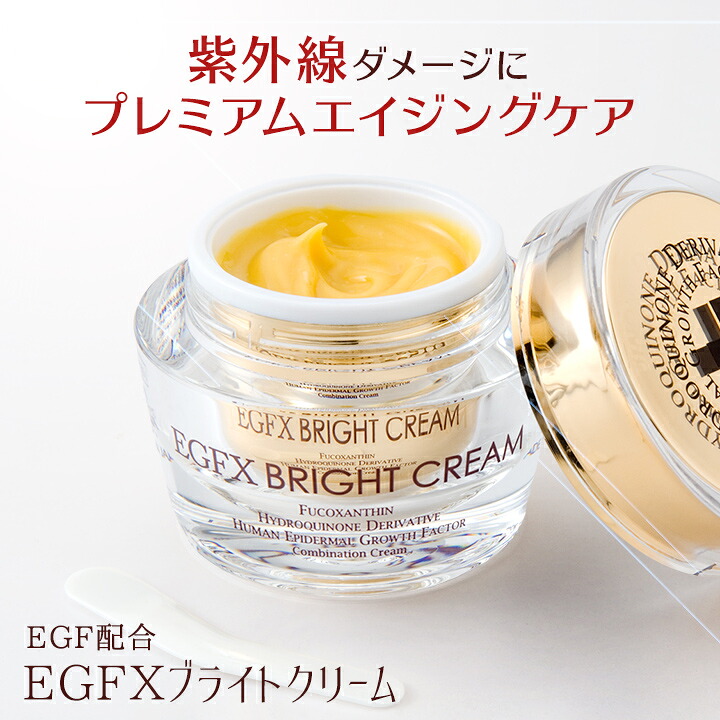 『EGFXブライトクリーム30g』保湿クリーム EGF 紫外線 シミ くすみ 毛穴 シワ たるみ ハリ フコキサンチン EGF グロースファクター 成長因子 敏感肌 エイジングケア 送料無料