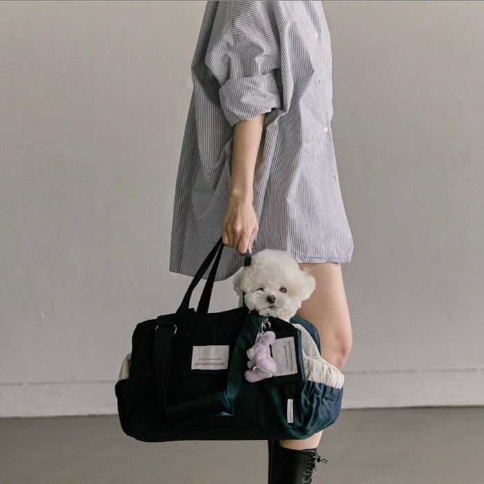 ※予約販売【a tous moments】Partir bag - Midnight Blue（Cushion + Shoulder Pad Set） バッグ スリング 犬用バッグ ドッグバッグ キャリーバッグ スリングバッグ 軽量 軽い 犬用品 ドッググッズ